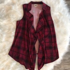 Ladies Plaid Vest Medium